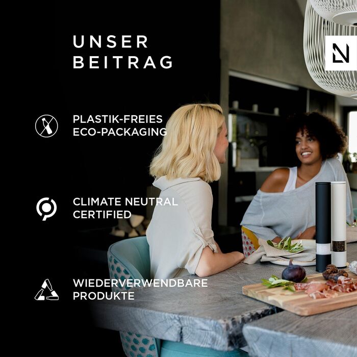 Млин для солі та перцю, набір 2 предмети, чорний онікс Vialex