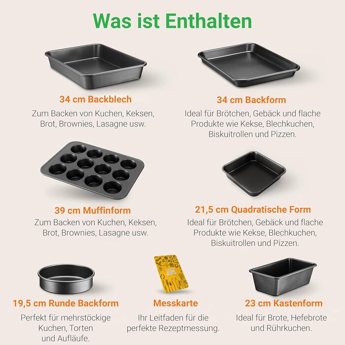 Набір листів для випікання із 6 предметів з антипригарним покриттям NutriChef