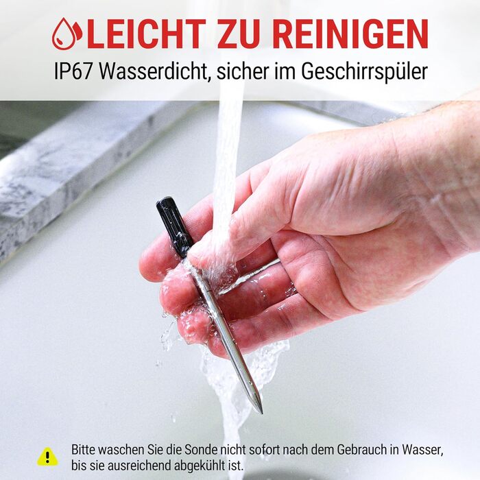 Термометр для м'яса 150 м Bluetooth помаранчевий Twin TempSpike ThermoPro