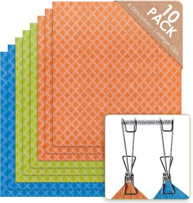 Салфетки для уборки 8 шт и 2 зажима для подвешивания Etokon.Org