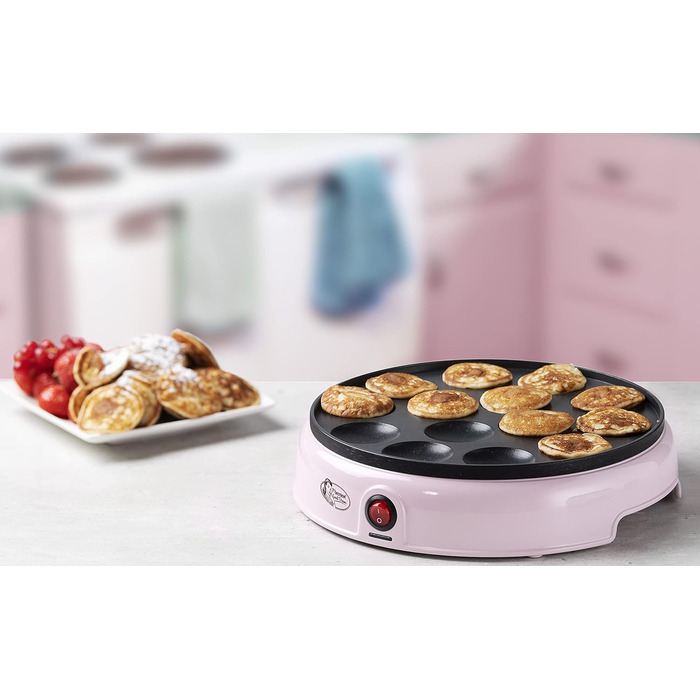 У ретро-дизайні, міні-торговий автомат для млинців, з антипригарним покриттям, Sweet Dreams, 800 Вт, (рожевий)
