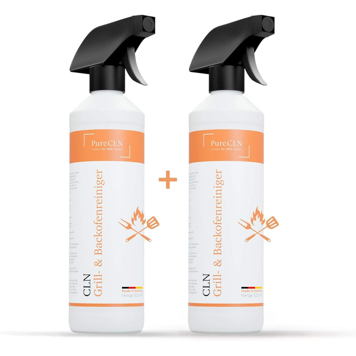 Засіб для чищення духовок та грилів PureCLN 500 мл, спрей для духовок без запаху, надзвичайно сильний засіб для чищення духовок від стійкої скоринки, засіб для чищення духовок, плит, грилів (500 мл (2 шт.))