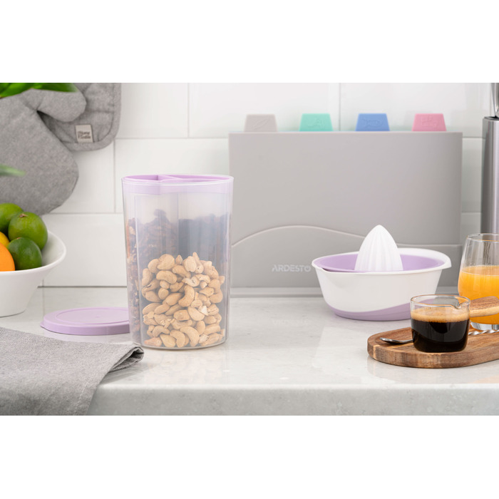 Контейнер для сипучих Fresh 3 в 1, 3 х 0,75 л, ліловий, пластик ARDESTO