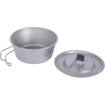 Титанова миска з кришкою для кемпінгу 350 мл iBasingo