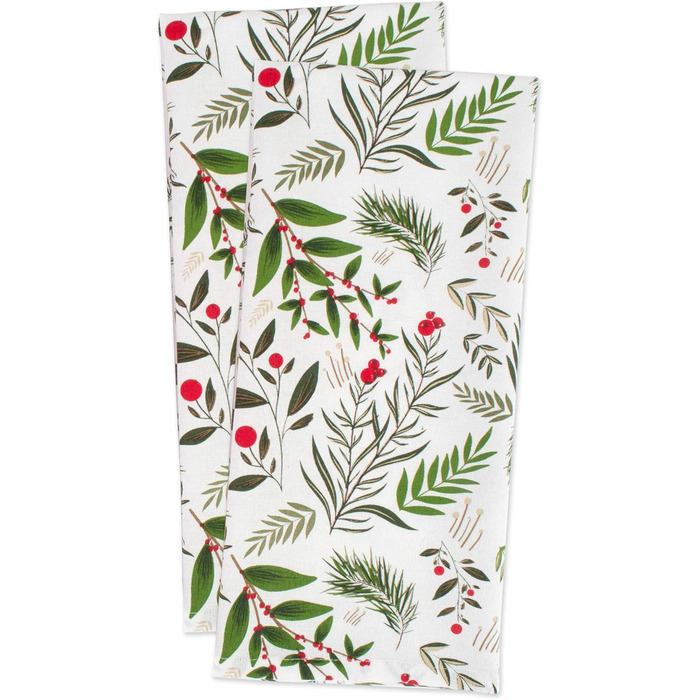 Набір кухонних рушників своїми руками, різдвяні рушники для випічки, приготування їжі та розваг, 18&quot x 28&quot, Tree Farm, 2 шт. (святкові гілочки)