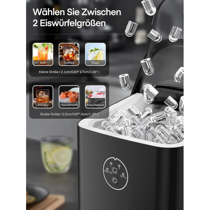 Льодогенератор 1,5 л 120 Вт чорний FOHERE