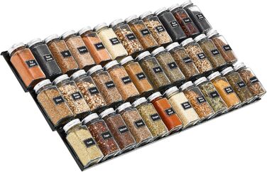 Органайзер для специй раздвижной пластиковый, 36,4 x 66 x 1,65 см, черный Lifewit