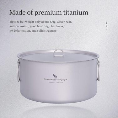 Кемпінгова каструля з кришкою та складною ручкою 5000 мл. iBasingo