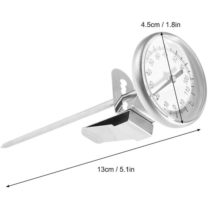 Термометр для молока з регульованим затиском 13 х 4,5 см Barista Coffee FTVOGUE