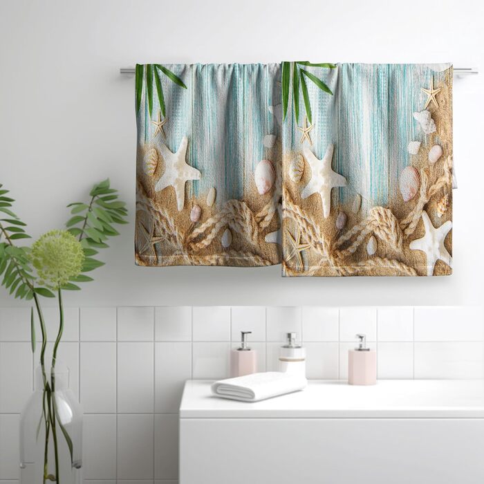 Різдвяні кухонні рушники Kwlegh, рушник для рук, різдвяна ялинка, цукерка-тростина, сніжинка, рушник для пальців, набір з 2 шт. , милий чоловічий банний рушник, високопоглинаючі рушники, 36 шт. (пляжні мушлі)