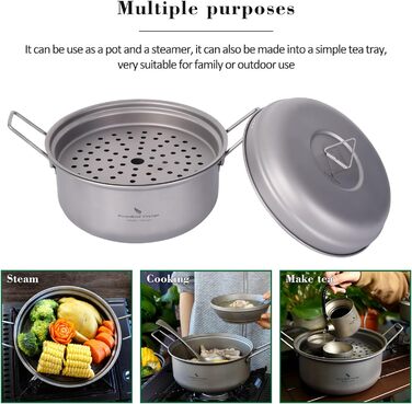 Кемпінг титановий горщик 1800 мл iBasingo