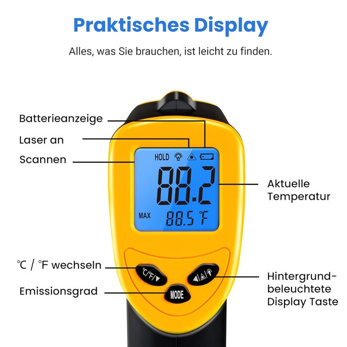 Інфрачервоний термометр від 50 до 610 C Etekcity