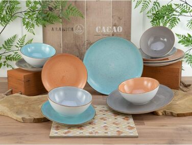 Набір посуду на 4 персони, 16 предметів, різнокольоровий Vintage Nature Creatable