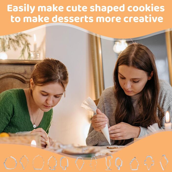 Набір формочок для печива у формі пряникового будиночка, FantasyDay, 10 шт. , формочки для печива з нержавіючої сталі, різдвяні формочки для тематичних тортів, тортів на день народження, сендвічів з фонданним печивом (12 шт. 3)