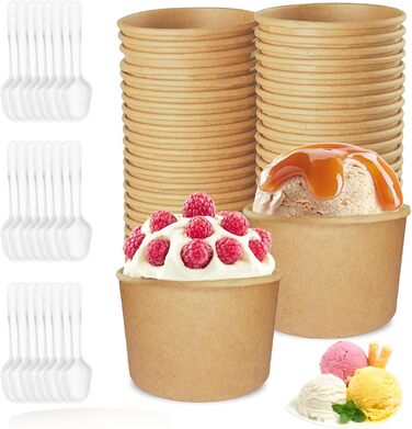 Набір паперові стаканчики для морозива 50 шт. 240 мл BAIFULAI