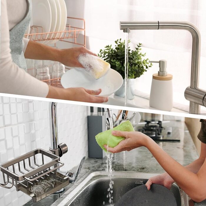Тримач для губки для кухонного змішувача, сірий Generic