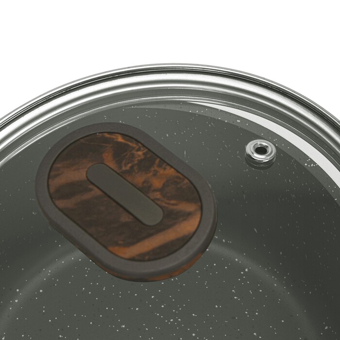 Ковш Fissman 16x7,5 см/1,3 л CUISINE со стеклянной крышкой алюминий с антипригарным покрытием (14591)