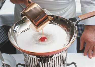 Сковорода 28 см з деревяною ручкою мідна Cintura Orione Alessi