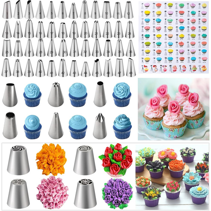 Набір аксесуарів для торта Nifogo, 301 предмет, аксесуари для випічки, аксесуари для декорування тортів з обертовою підставкою, кондитерський мішок, кондитерські насадки, шпатель для початківців (рожевий)