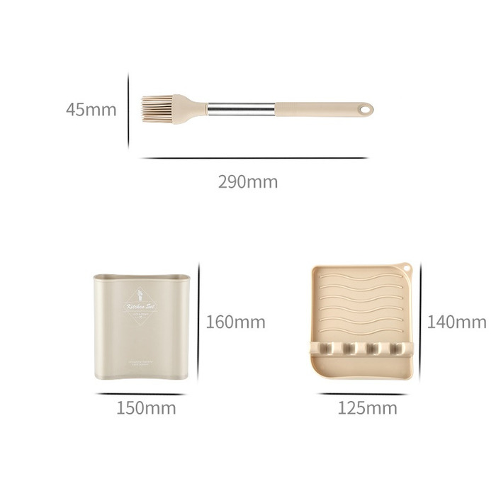 Набор кухонных принадлежностей, 13 предметов, бежевый FlyHigh