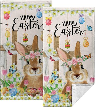 Різдвяні кухонні рушники Kwlegh, рушник для рук, різдвяна ялинка, цукерка-тростина, сніжинка, рушник для пальців, набір з 2 шт. , милий чоловічий банний рушник, високопоглинаючі рушники, 36 x (великодній)