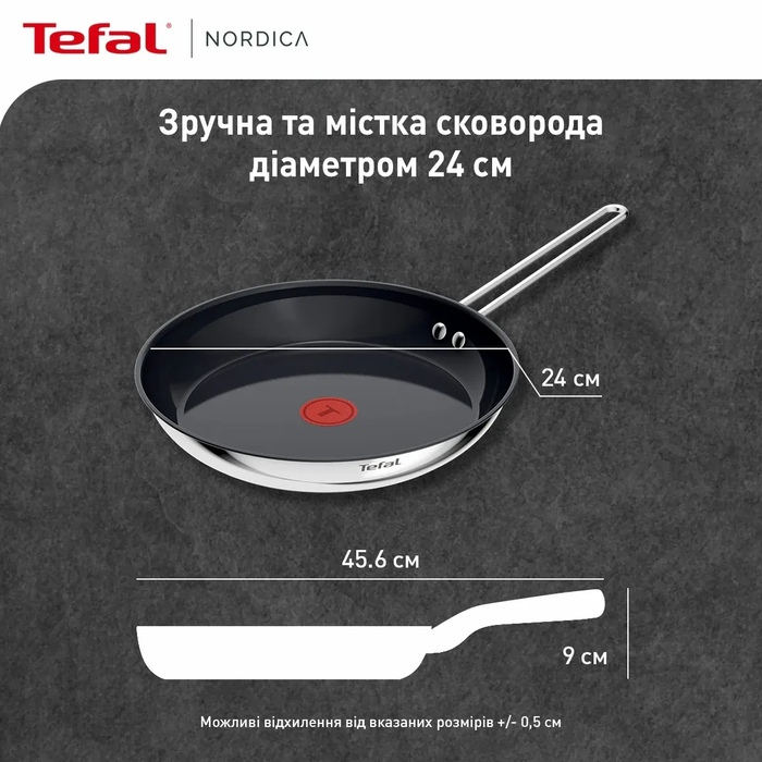 Tefal Nordica сковорода, 24см, нержавеющая сталь