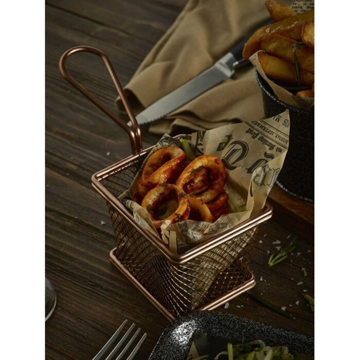 Корзинка 10х8х7.5 см, прямоугольная, медное покрытие, GenWare