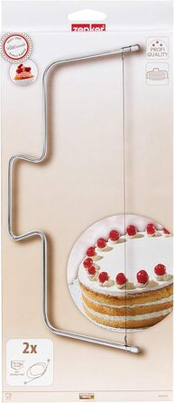 Допоміжний засіб для вирізання коржів для торта Zenker 7705, кондитерська Ø26 / 28 см, набір тортів з ножем для торта та основою для підйому торта, аксесуари для торта з нержавіючої сталі, кількість 1 x набір з 3 шт. , колір срібло (роздільник основи торт