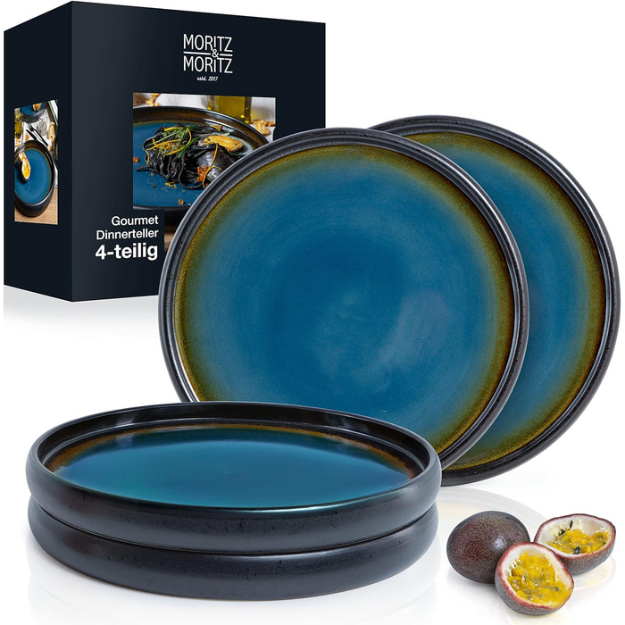 Суповая тарелка из керамогранита 19 см Керамическая миска для супа, лапши, салата или мюсли (4 большие тарелки), 4 шт.