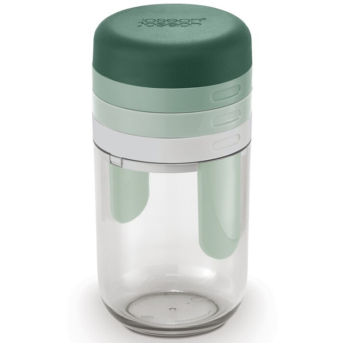 Овочерізка спіральна з трьома змінними насадками Joseph Joseph Sage, зелена, 16 х 7,8 х 7,8 см