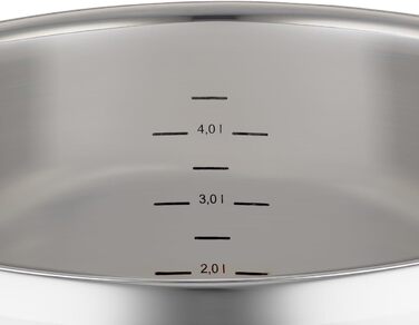 Універсальний набір каструль RSLE CHARM високої якості з 3 каструлями та 1 каструлею, нержавіюча сталь 18/10, скляна кришка, внутрішня вага, підходить для індукційних плит, можна мити в посудомийній машині (24 см, каструля)