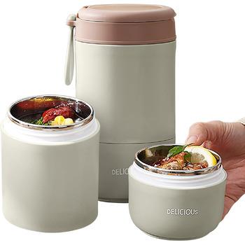 Герметичний ізольований харчовий контейнер, термоконтейнер, нержавіюча сталь, вакуумний ізольований харчовий контейнер з ложкою, для школи, роботи, пікніка (одношаровий) (двошаровий)