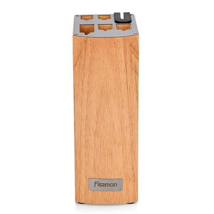 Набір ножів Fissman 6 предметів ULM у дерев`яній підставці з вбудованим точилом (2743)