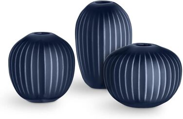 Мініатюрні вази Khler 3 шт. Датський дизайн Hammershøi ручної роботи, (індиго)