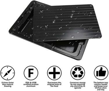 Доска для размораживания мяса 29,5x20,5 см с поддоном, черный Janurium