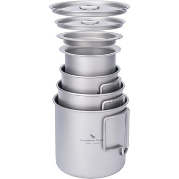 Мл Титанова чашка з кришкою Складна ручка Одностінний кемпінговий кухоль Легко переносний для посуду для пиття на відкритому повітрі US-Ti3059D (чашка 220 мл з ситечком чашка 350 мл чашка 500 мл), 500