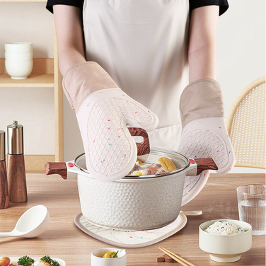 Кухонна рукавичка для духовки з підставкою для каструлі, набір 2 предмети, бежевий AUAUY