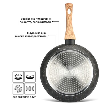 Сковорода для жарки Fissman COSMIC BLACK 28x5,4 см (4343)