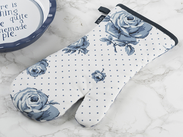 Рукавичка кухонна бавовна, 37 х 19 см Vintage Indigo White Floral CreativeTops