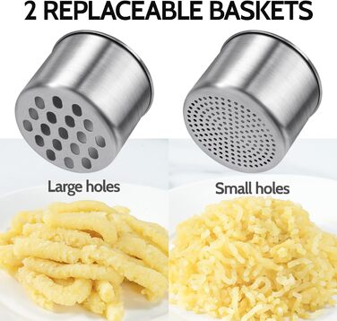 Пресс для картофеля с 2 сменными чашками, нержавеющая сталь Sopito