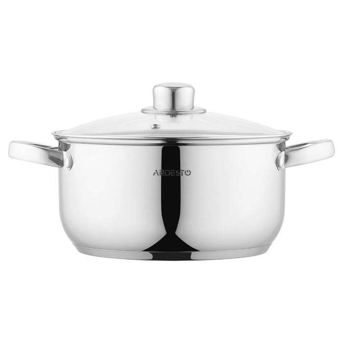 ARDESTO Каструля Gemini Gourmet, скляна кришка, 3.8 л, нержавіюча сталь