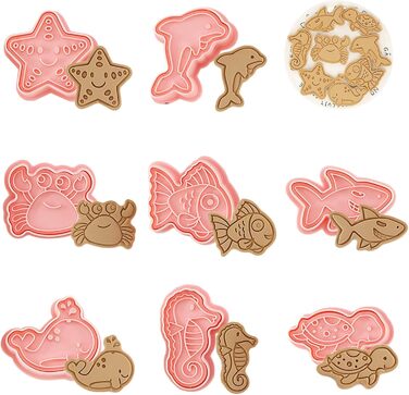 Набір формочок для печива WishesMar Різдвяний пряниковий будиночок, 18 шт. , формочки для печива у формі 3D мультфільмів для зими, свят - форми для печива з нержавіючої сталі для випічки, самостійного виготовлення, святкового декору (формочки для печива D