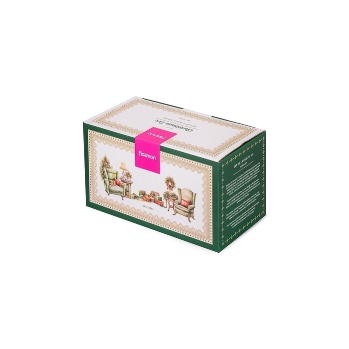 Набір з 2-х кухлів Fissman 350 мл CHRISTMAS EVE порцеляна (13761)