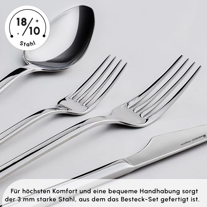 Набір столових приборів Karaca Sedir Elegance на 12 персон, 84 предмети - Високоякісні столові прибори з нержавіючої сталі 18/10