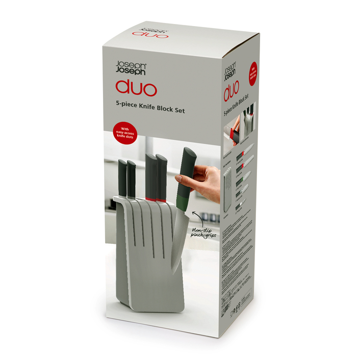 Набір ножів на підставці, 5 предметів різнокольоровий Duo Joseph Joseph