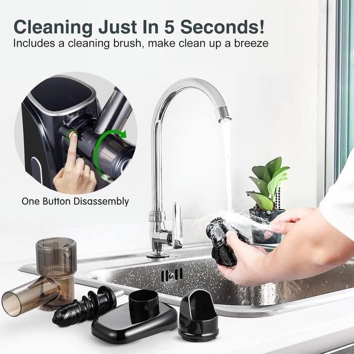 Соковижималка для овочів і фруктів, 150 Вт, чорна Amzchef