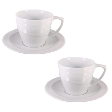 Набір чашок із блюдцем BergHOFF Hotel, фарфор, 260 мл, 2 шт.