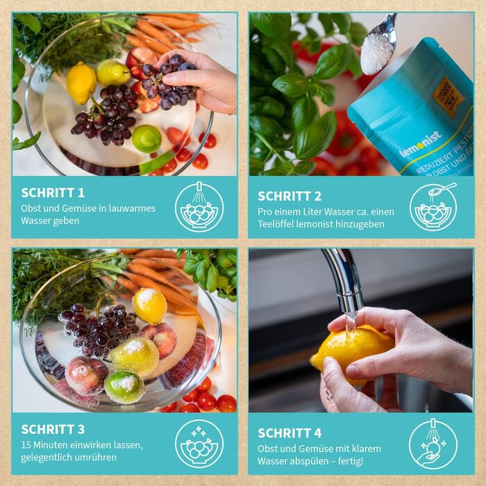 Засоби для миття овочів та фруктів 1 кг lemonist