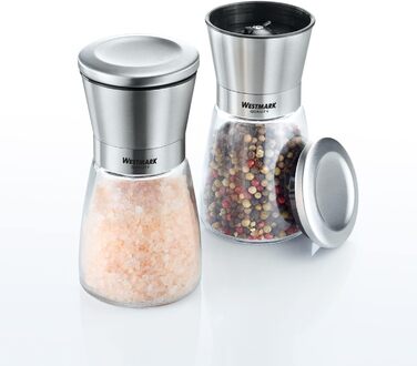 Дисплей Westmark, Вміст 6 дозаторів, Ємність 190 мл кожен, Скло/Нержавіюча сталь/Пластик, Прозорий/Чорний/Сріблястий, 63592611 (млин для спецій, , нержавіюча сталь)