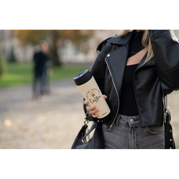 ARDESTO Термокухоль Coffee Time 450 мл, нержавіюча сталь, бежевий